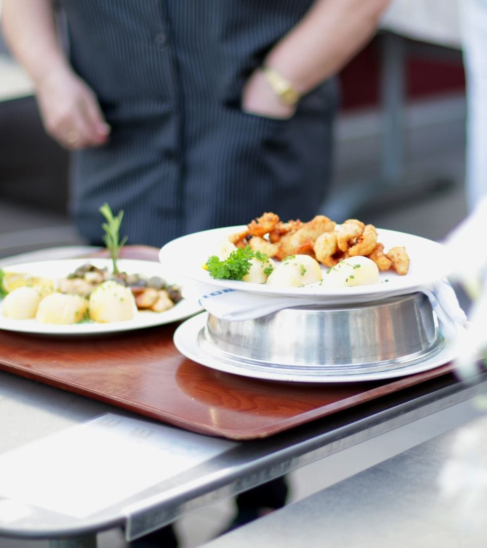 person standing in front of nice looking food servings