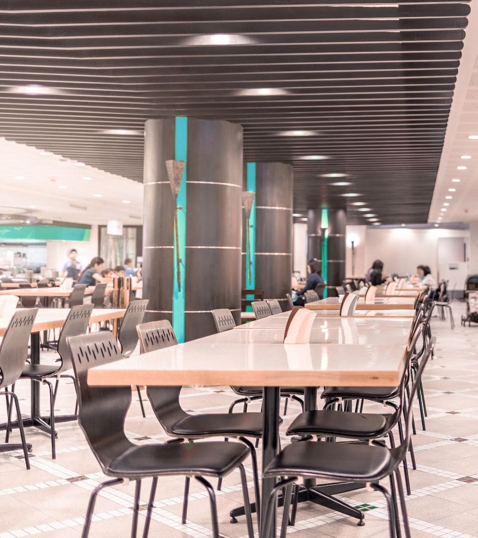 empty canteen where food can be served